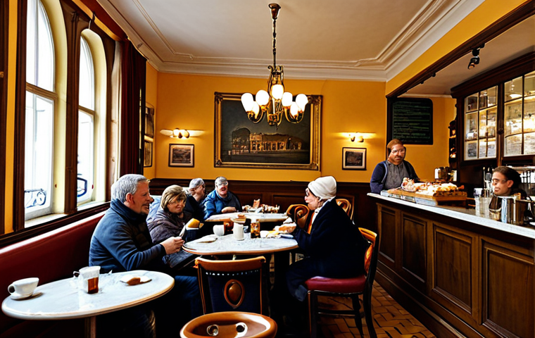 Viennese Coffeehouse Scene**
"A bustling Viennese coffeehouse, filled with patrons reading newspapers and conversing at small tables, fully clothed customers enjoying 'Kaffee und Kuchen', appropriate attire, safe for work, perfect anatomy, natural proportions, traditional setting, professional photography, high quality, warm lighting, modest setting, family-friendly."
**