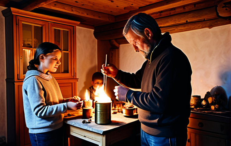 오스트리아 미신과 전통 신앙 - Krampuslauf Scene**

"A lively Krampuslauf (Krampus run) in a traditional Austrian village, young me...